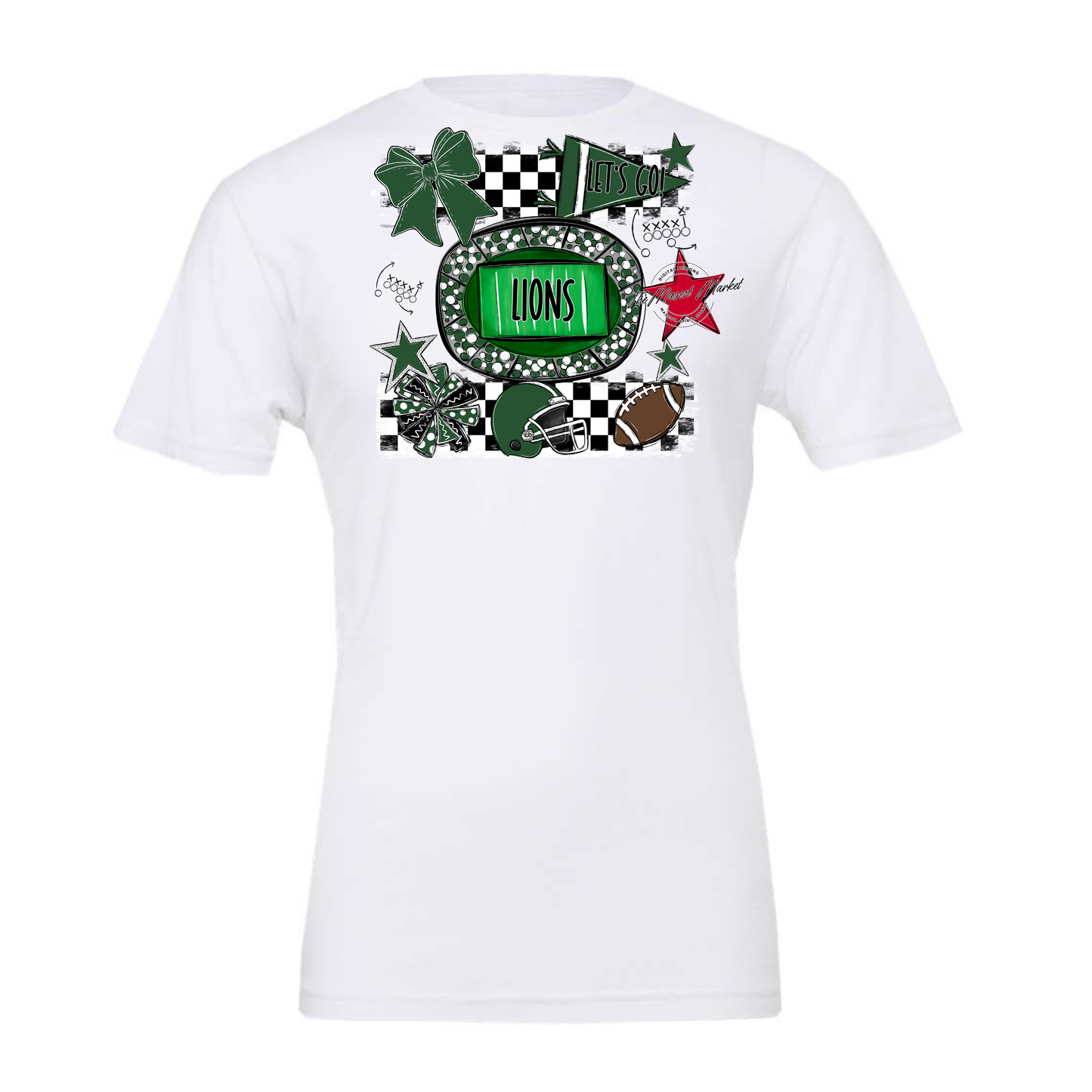 Lions Checkers Spirit Design-Green