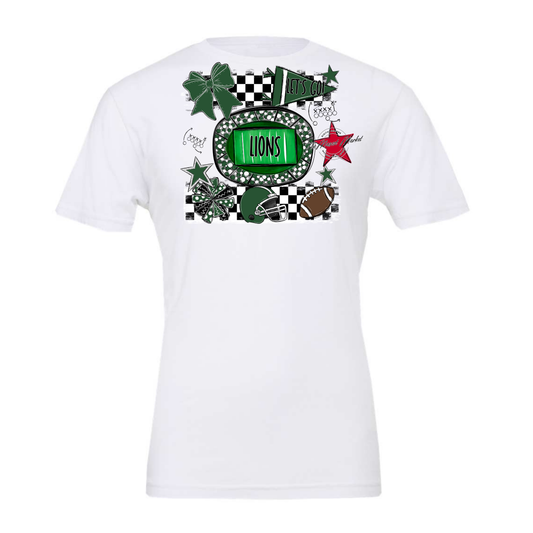 Lions Checkers Spirit Design-Green