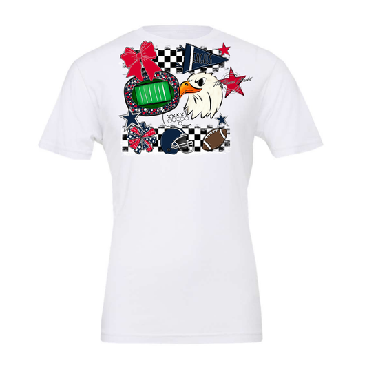 Eagles Checkers Mascot Spirit Design-Navy-Red