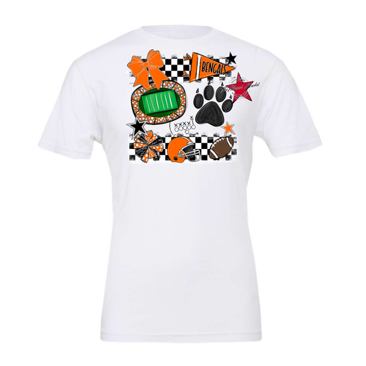Bengals Checkers Mascot Spirit Design-Orange
