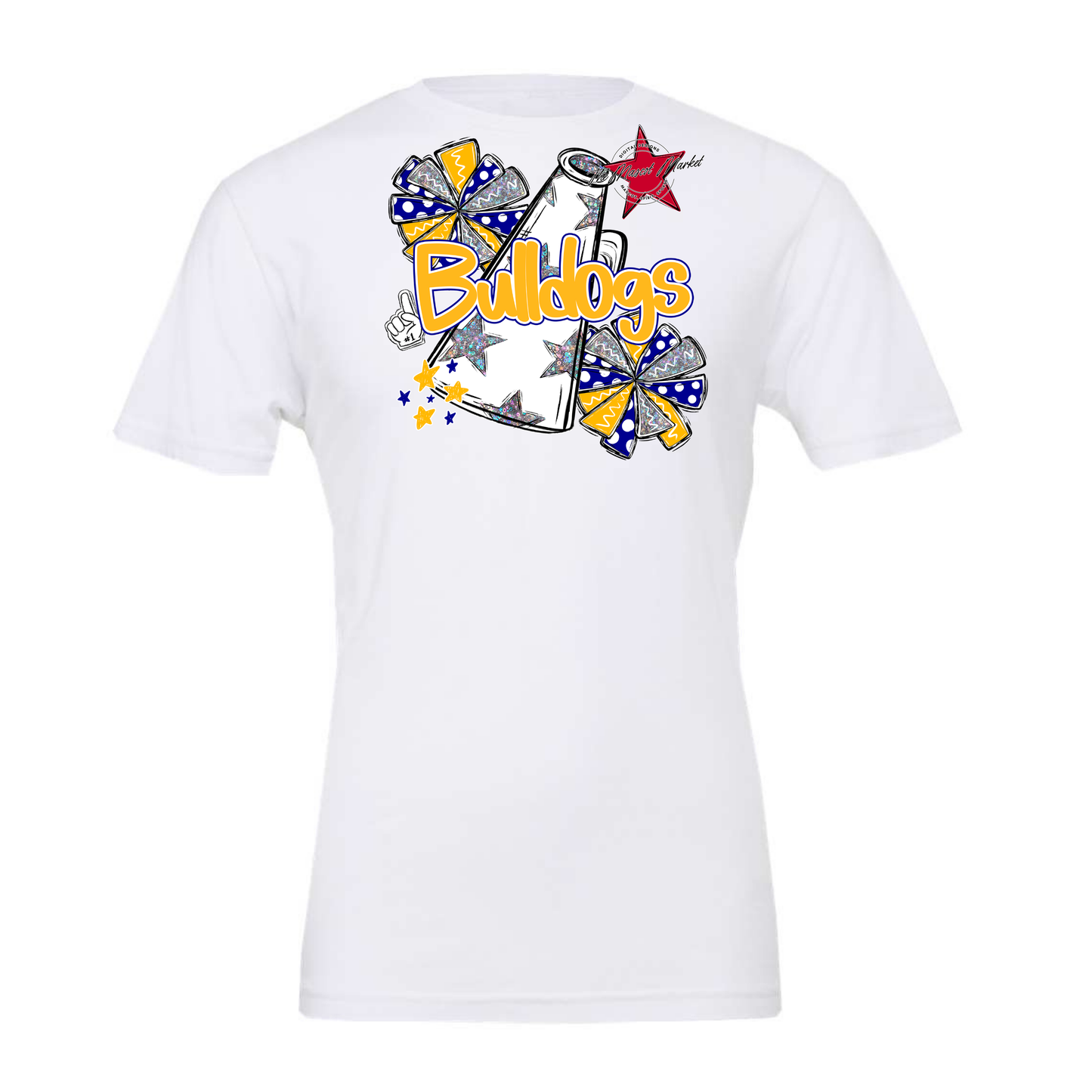Bulldogs Alpha Megaphone Design-Blue-Yellow
