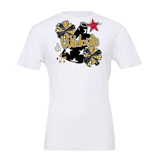 Wildcats Alpha Megaphone Design-Gold