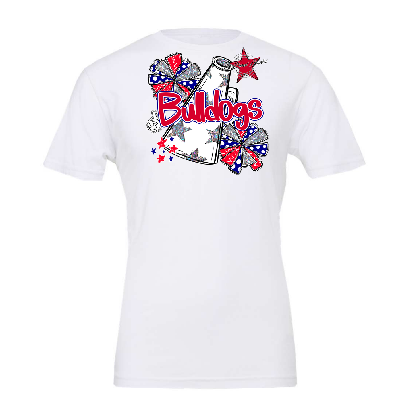 Bulldogs Alpha Megaphone Design-Blue-Red