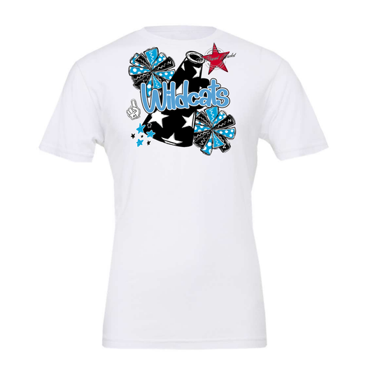 Wildcats Alpha Megaphone Design-Carolina Blue
