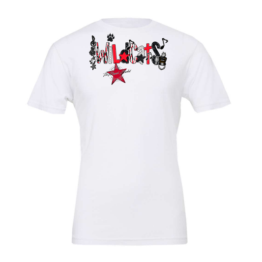 Wildcats Band Scrape-Bright Red