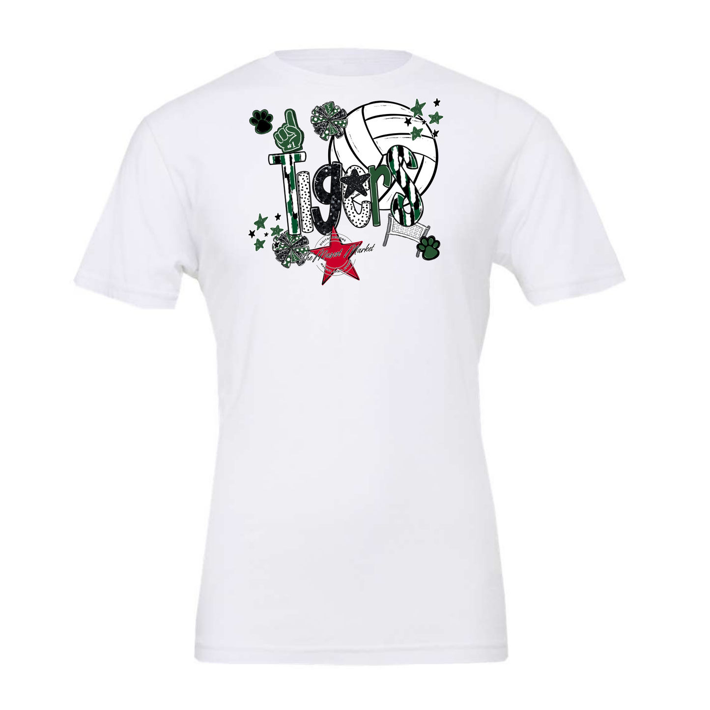 Tigers Volleyball Scrape-Green