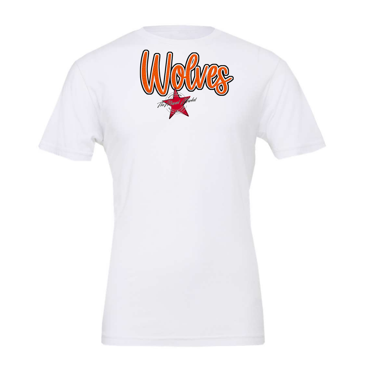 Wolves Faux Chenille Patch-Orange