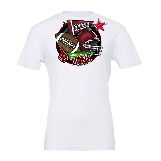 Lions Circle Football Design-Maroon