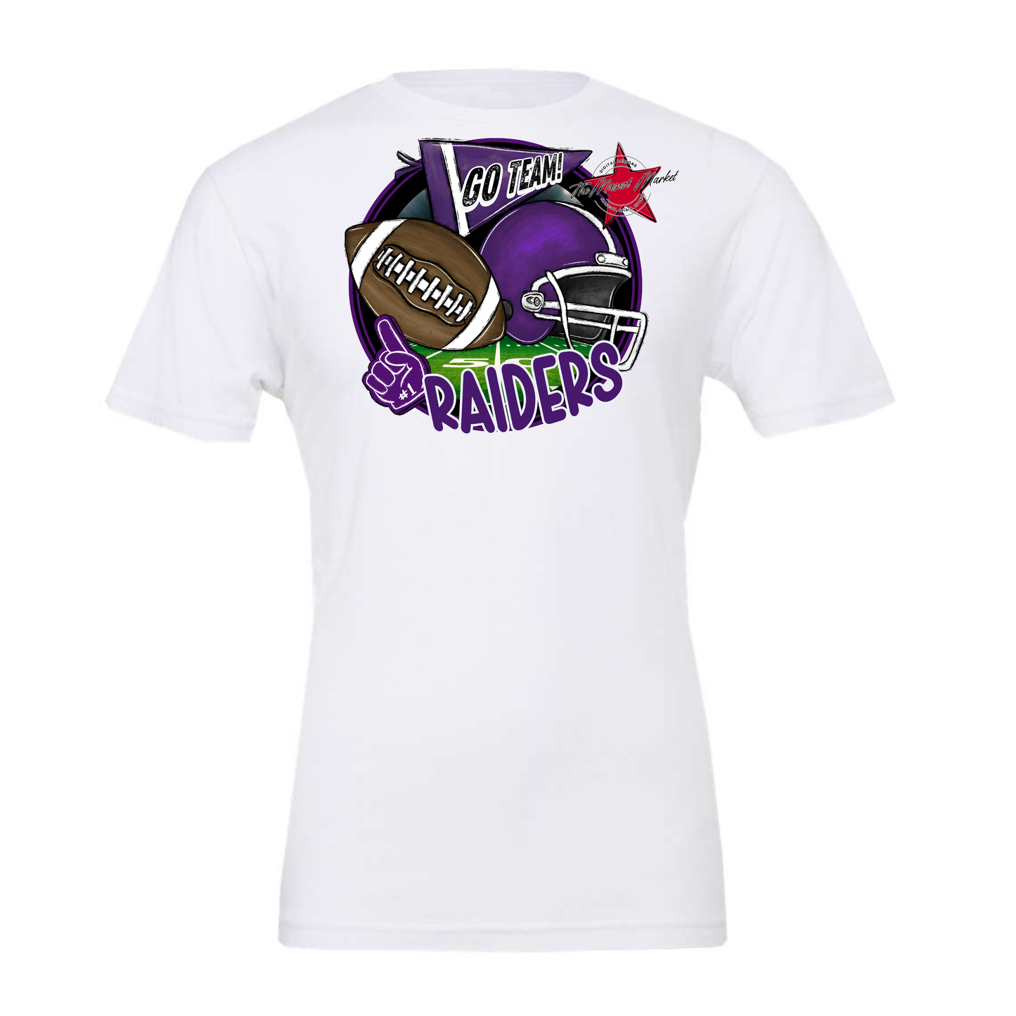 Raiders Circle Football Design-Purple
