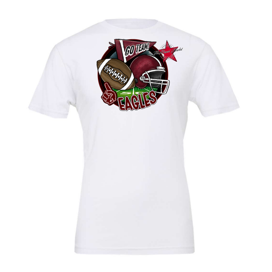 Eagles Circle Football Design-Maroon