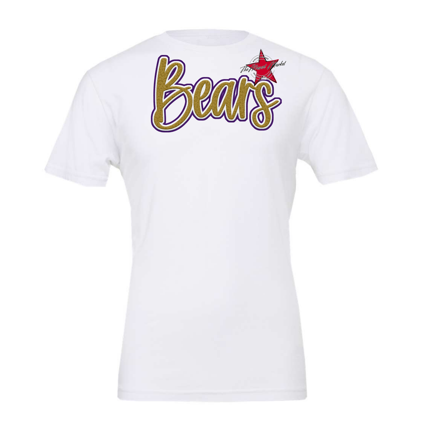 Bears Faux Chenille Patch Design-Purple-Gold