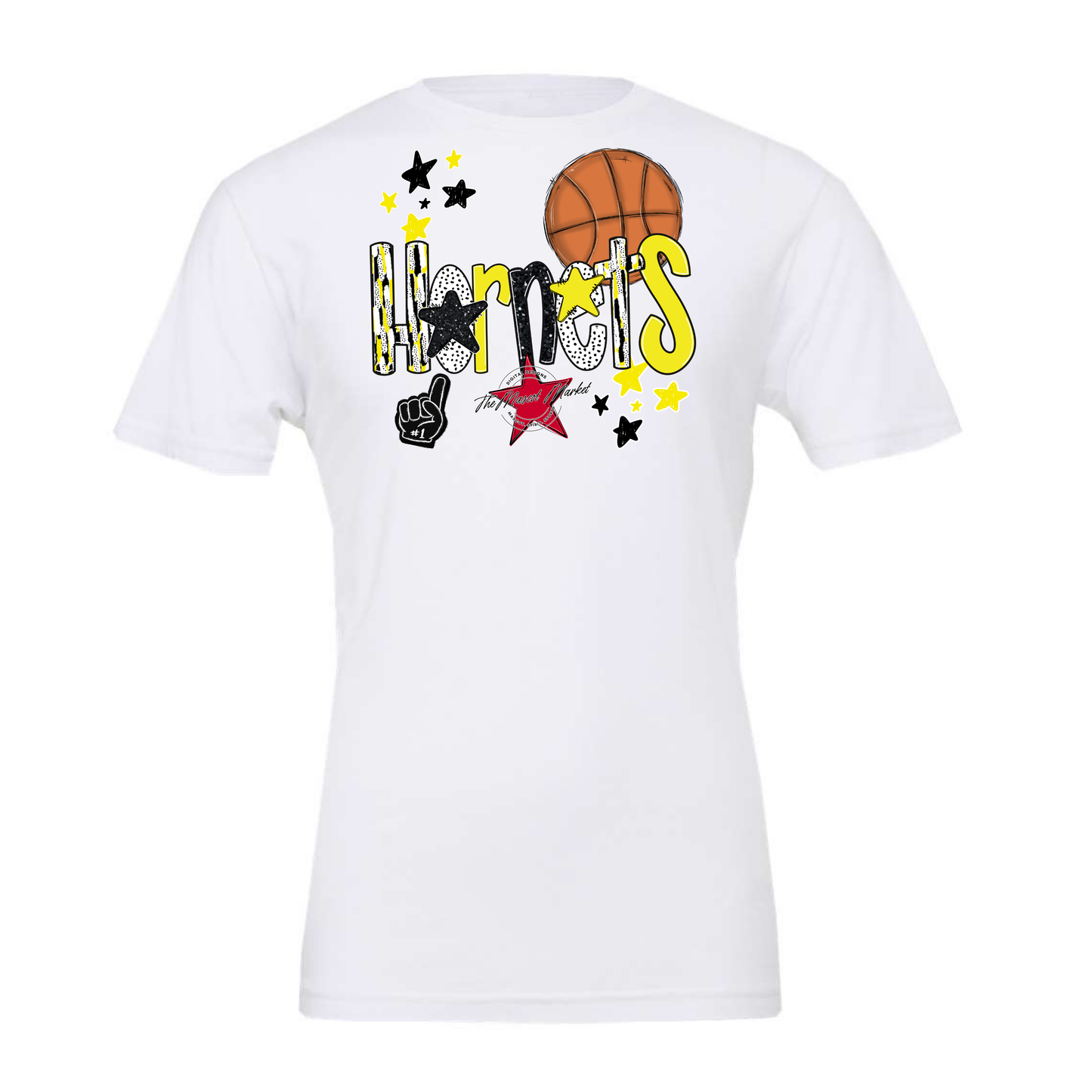 Hornets Basketball Scrape-Bright Yellow