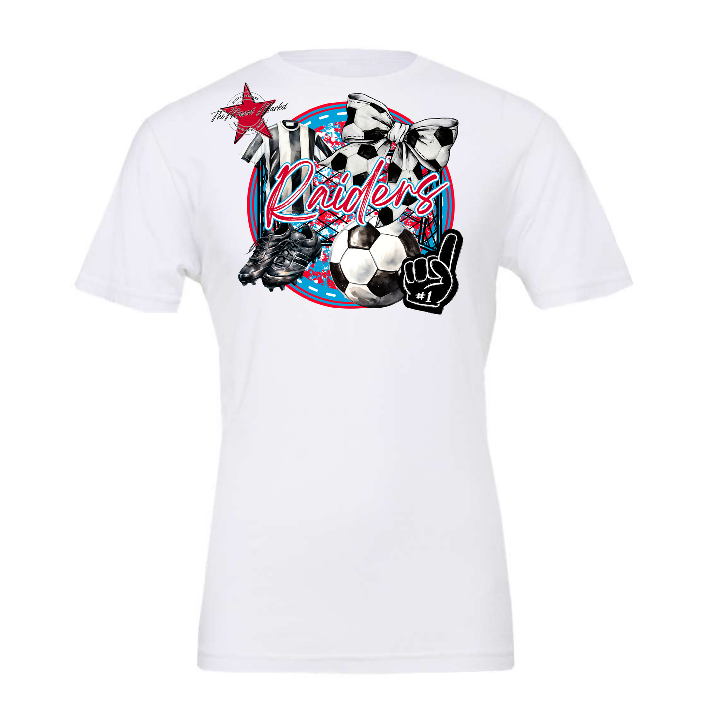 Raiders Circle Soccer Design-Carolina Blue-Red