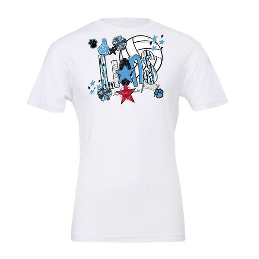 Lions Volleyball Scrape-Carolina Blue