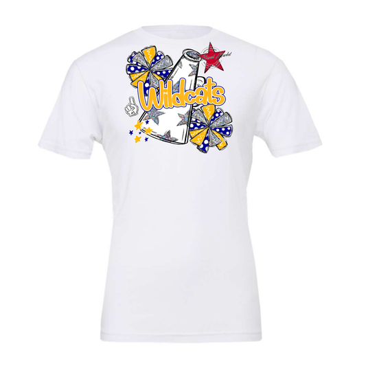 Wildcats Alpha Megaphone Design-Blue-Yellow