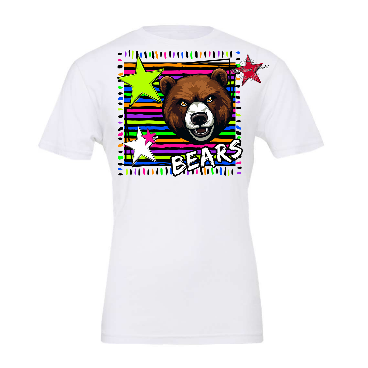 Bears Mascot Line Design-Neon Black