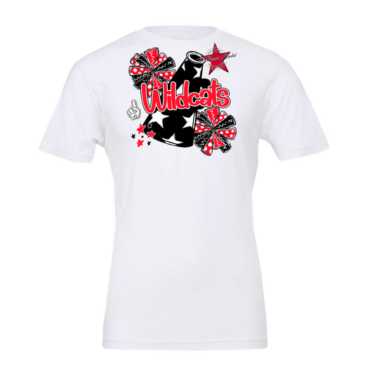 Wildcats Alpha Megaphone Design-Bright Red
