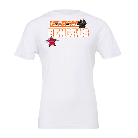 Bengals Go Fight Win Mascot Lines-Orange