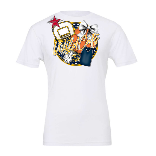 Wildcats Circle Basketball Design-Navy-Yellow