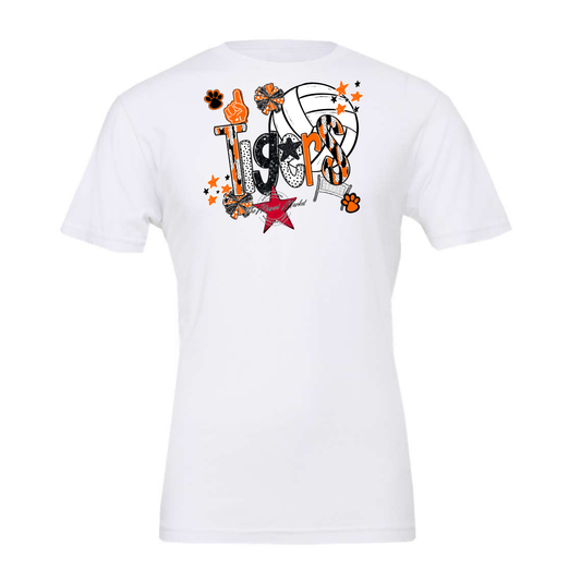 Tigers Volleyball Scrape-Orange