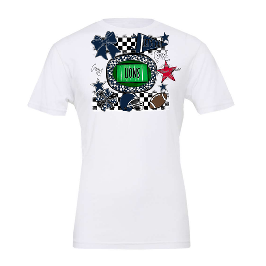 Lions Checkers Spirit Design-Navy