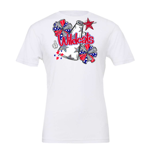 Wildcats Alpha Megaphone Design-Blue-Red