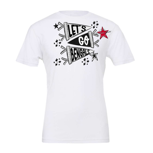 Bengals Let's Go Flag Design-Black & White