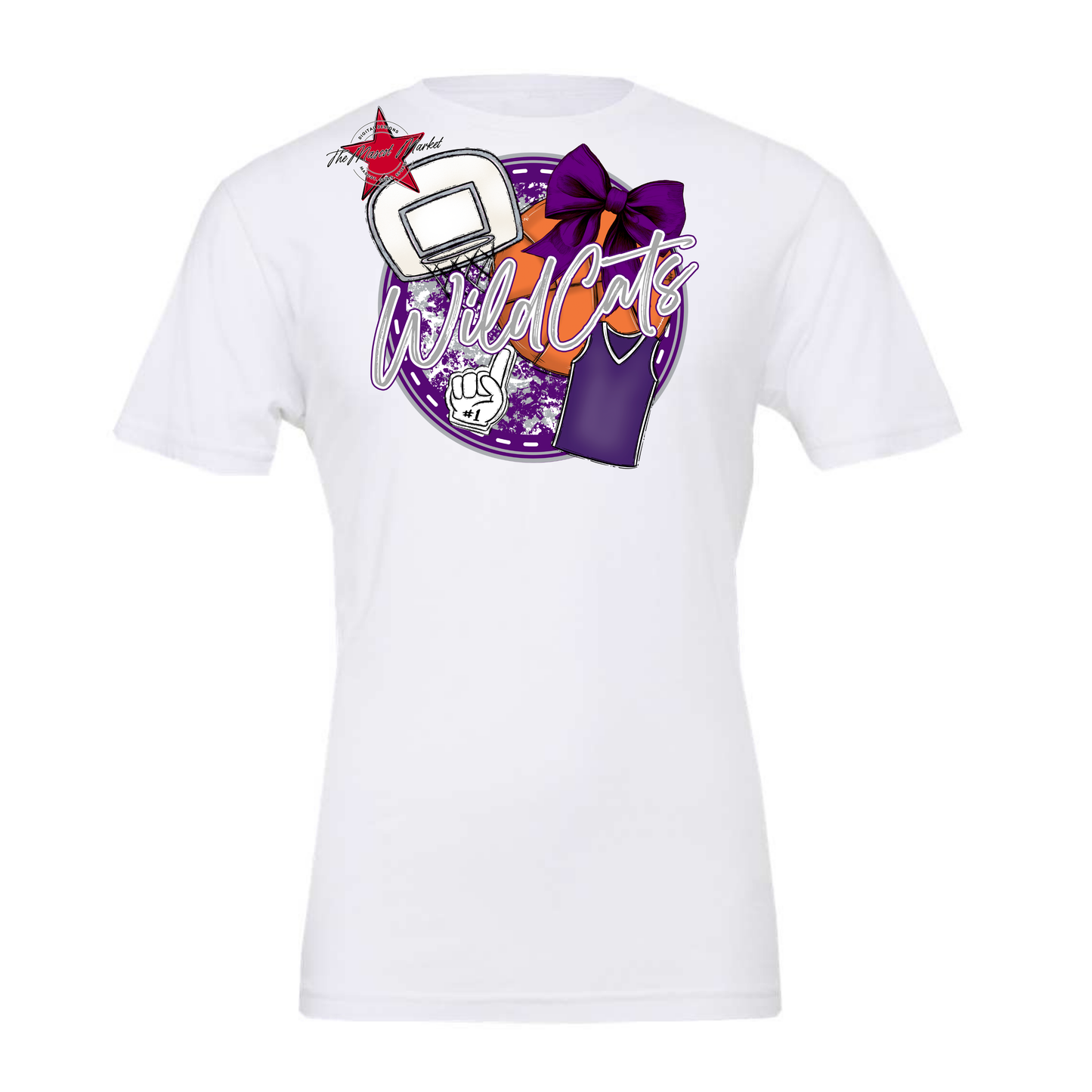Wildcats Circle Basketball Design-Purple-Grey