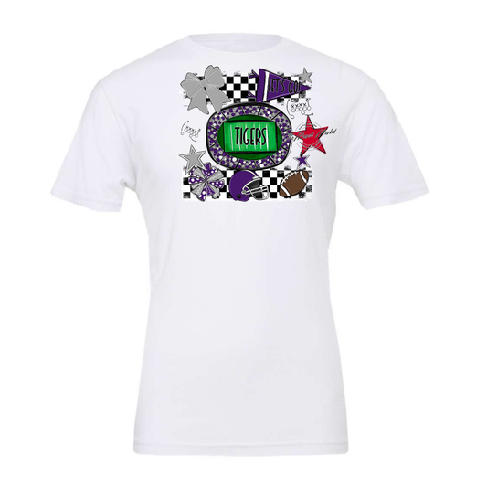 Tigers Checkers Spirit Design-Purple-Grey