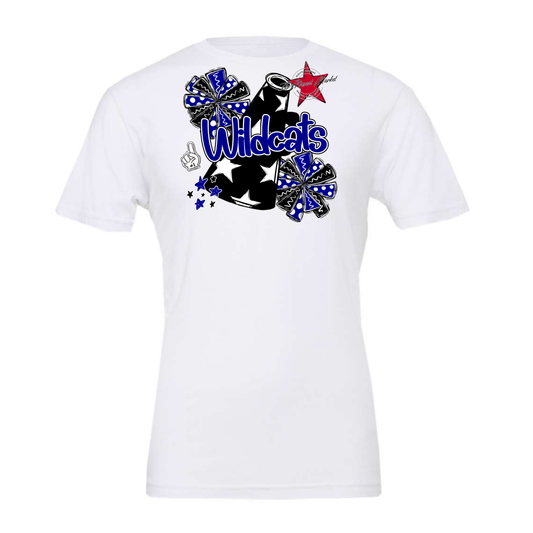 Wildcats Alpha Megaphone Design-Blue