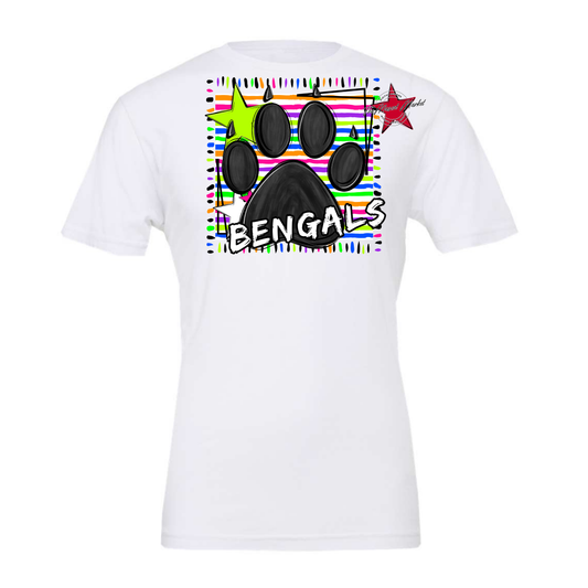 Bengals Mascot Frame-Neon White