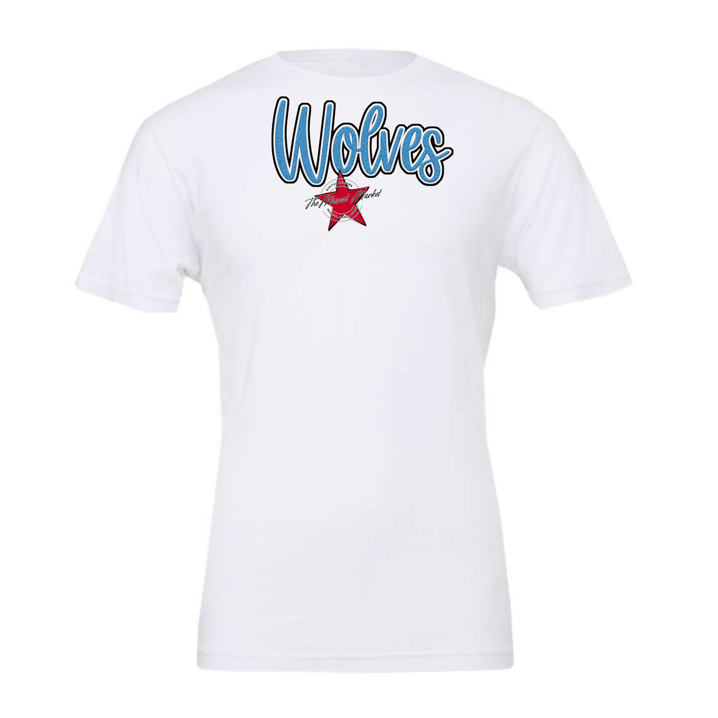 Wolves Faux Chenille Patch-Carolina Blue