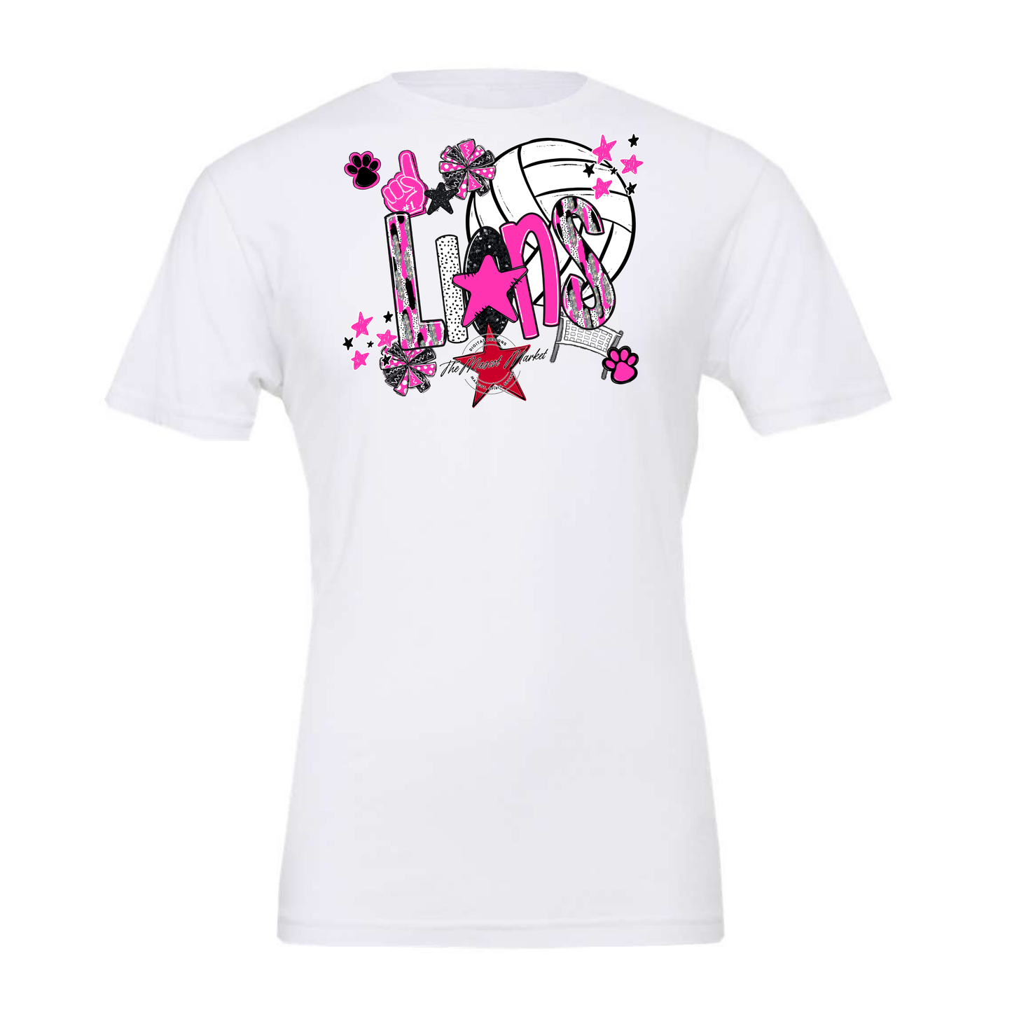 Lions Volleyball Scrape-Pink