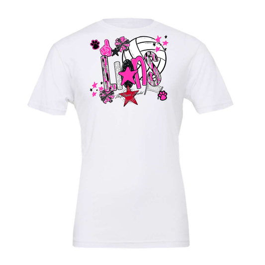 Lions Volleyball Scrape-Pink