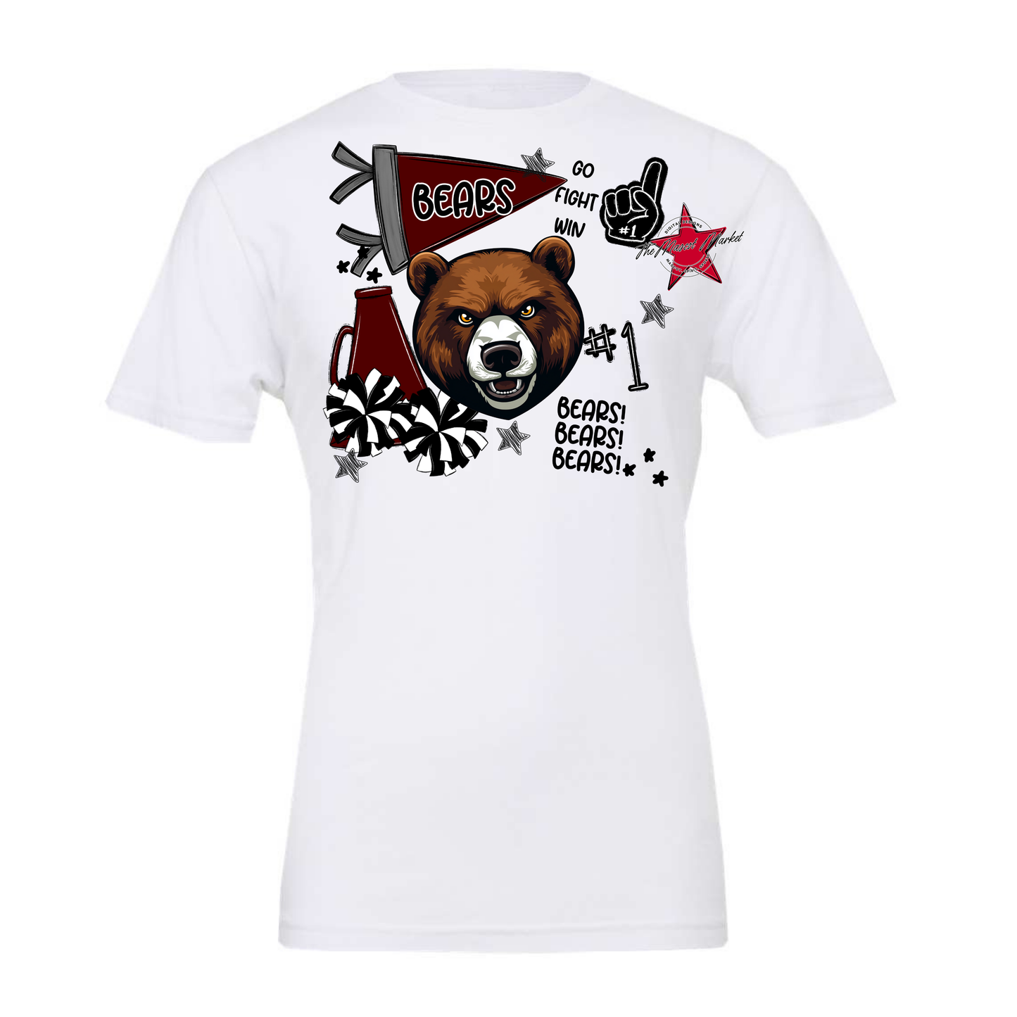 Bears Mascot Spirit Design Megaphone-Maroon
