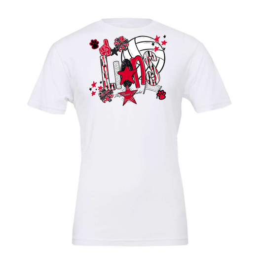 Lions Volleyball Scrape-Red