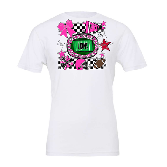 Lions Checkers Spirit Design-Pink