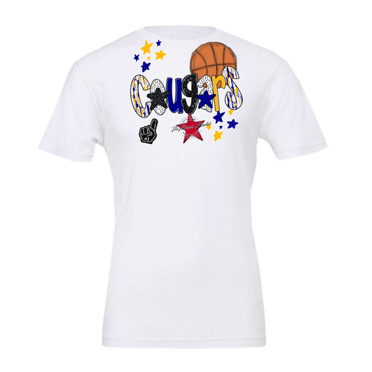 Cougars Basketball Scrape-Blue-Yellow