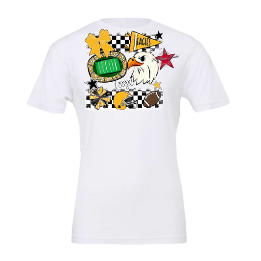 Eagles Checkers Mascot Spirit Design-Yellow