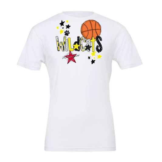 Wildcats Basketball Scrape-Bright Yellow