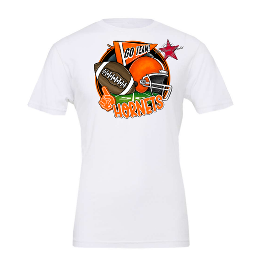 Hornets Circle Football Design-Orange