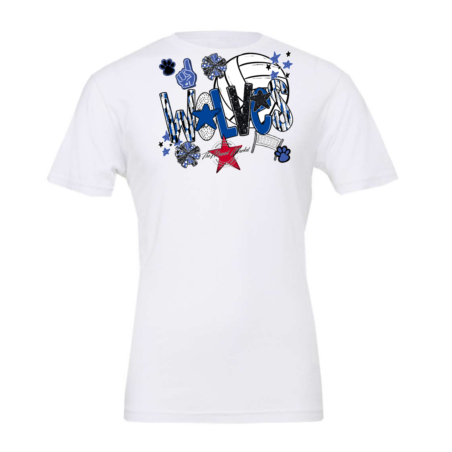 Wolves Volleyball Scrape-Off Blue