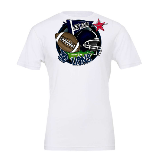 Lions Circle Football Design-Navy