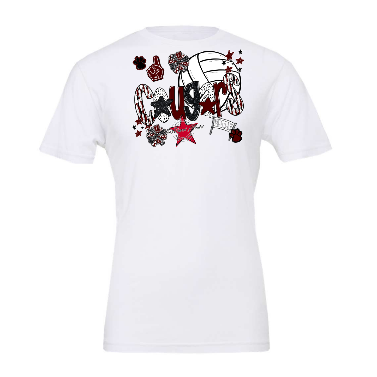 Cougars Volleyball Scrape-Maroon