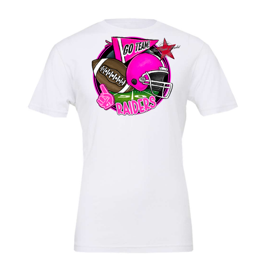 Raiders Circle Football Design-Pink