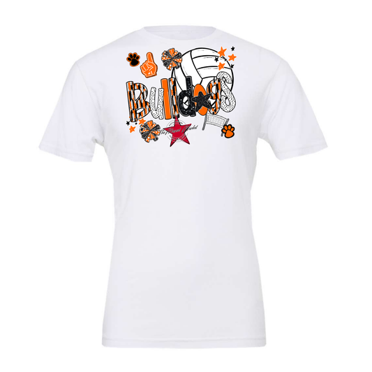 Bulldogs Volleyball Scrape-Orange