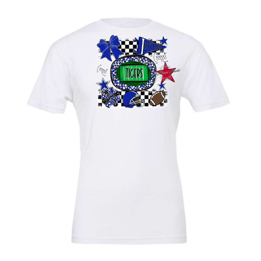 Tigers Checkers Spirit Design-Royal Blue