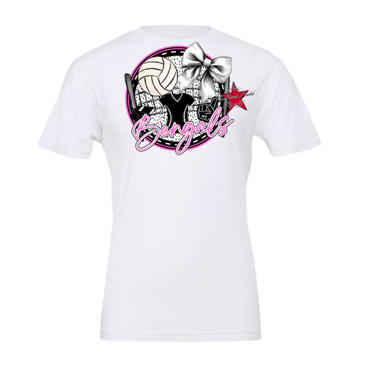 Bengals Circle Volleyball Design-Baby Pink