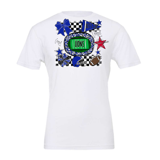 Lions Checkers Spirit Design-Blue