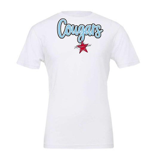 Cougars Faux Chenille Patch-Columbia Blue